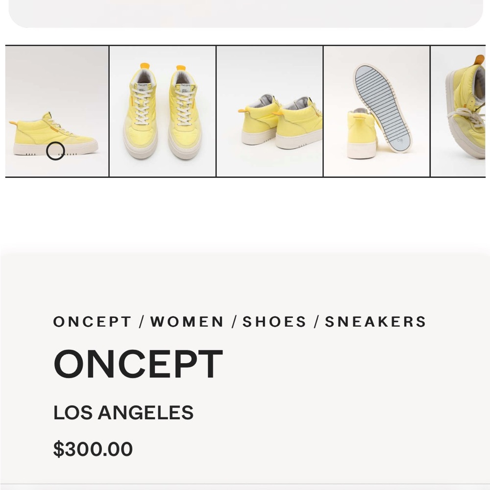 ONCEPT Los Angeles High top Sneakers Pale Lime New - Picture 8 of 8